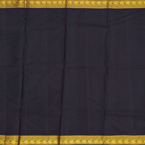 Olive Green Handloom Kanchipuram Korvai Silk Saree With Checks-Olive Green