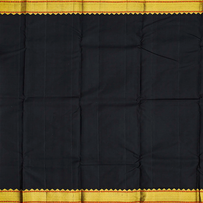 Green Handloom Kanchipuram Korvai Silk Saree With Floral Buttas-Green