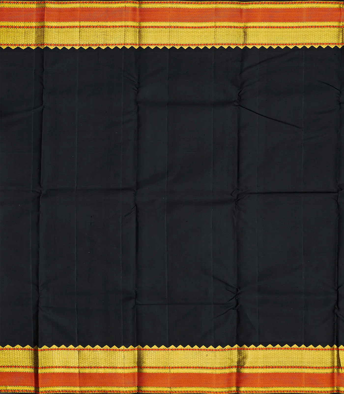 Green Handloom Kanchipuram Korvai Silk Saree With Floral Buttas-Green