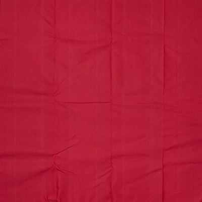 Red Handloom Kanchipuram Silk Saree With Zari Temple Border-Red