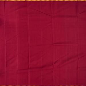 White Handloom Kanchipuram Korvai Silk Saree With Crimson Border-White