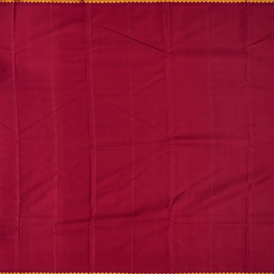 White Handloom Kanchipuram Korvai Silk Saree With Crimson Border-White