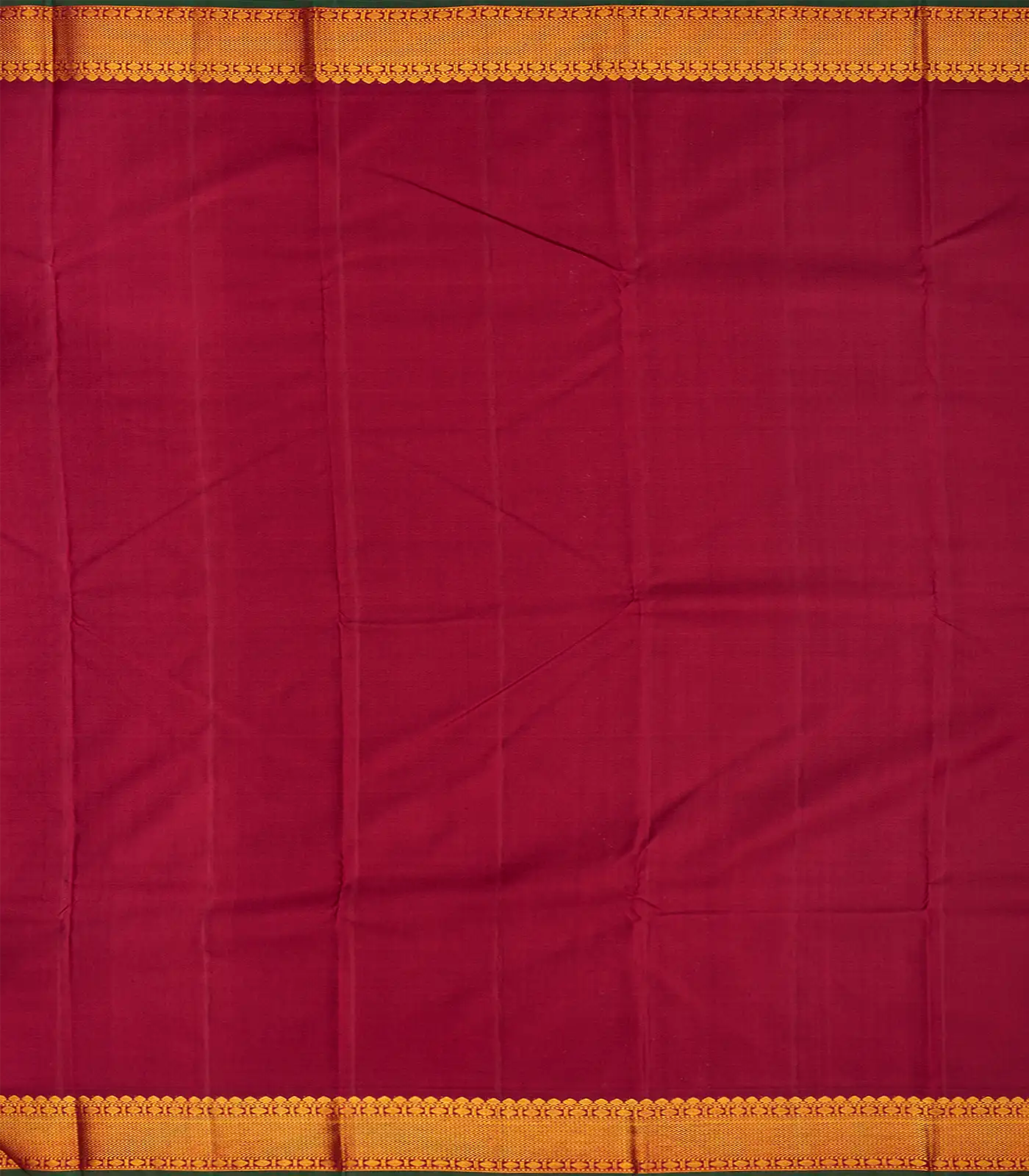 White Handloom Kanchipuram Korvai Silk Saree With Crimson Border-White