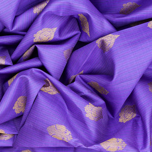 Lavender Handloom Kanchipuram Korvai Silk Saree With Annam Buttas-Lavander