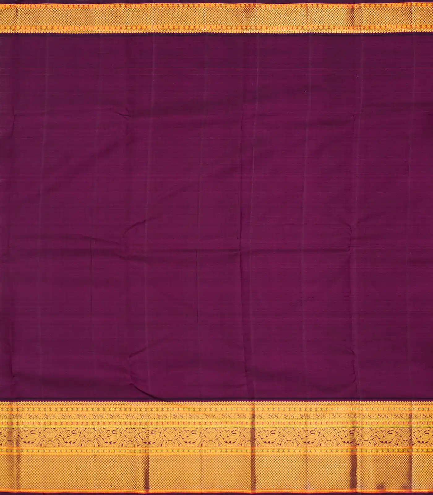 Lavender Handloom Kanchipuram Korvai Silk Saree With Annam Buttas-Lavander