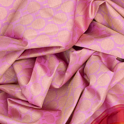 Baby Pink Handloom Kanchipuram Korvai Silk Saree With Floral Motifs-Baby Pink