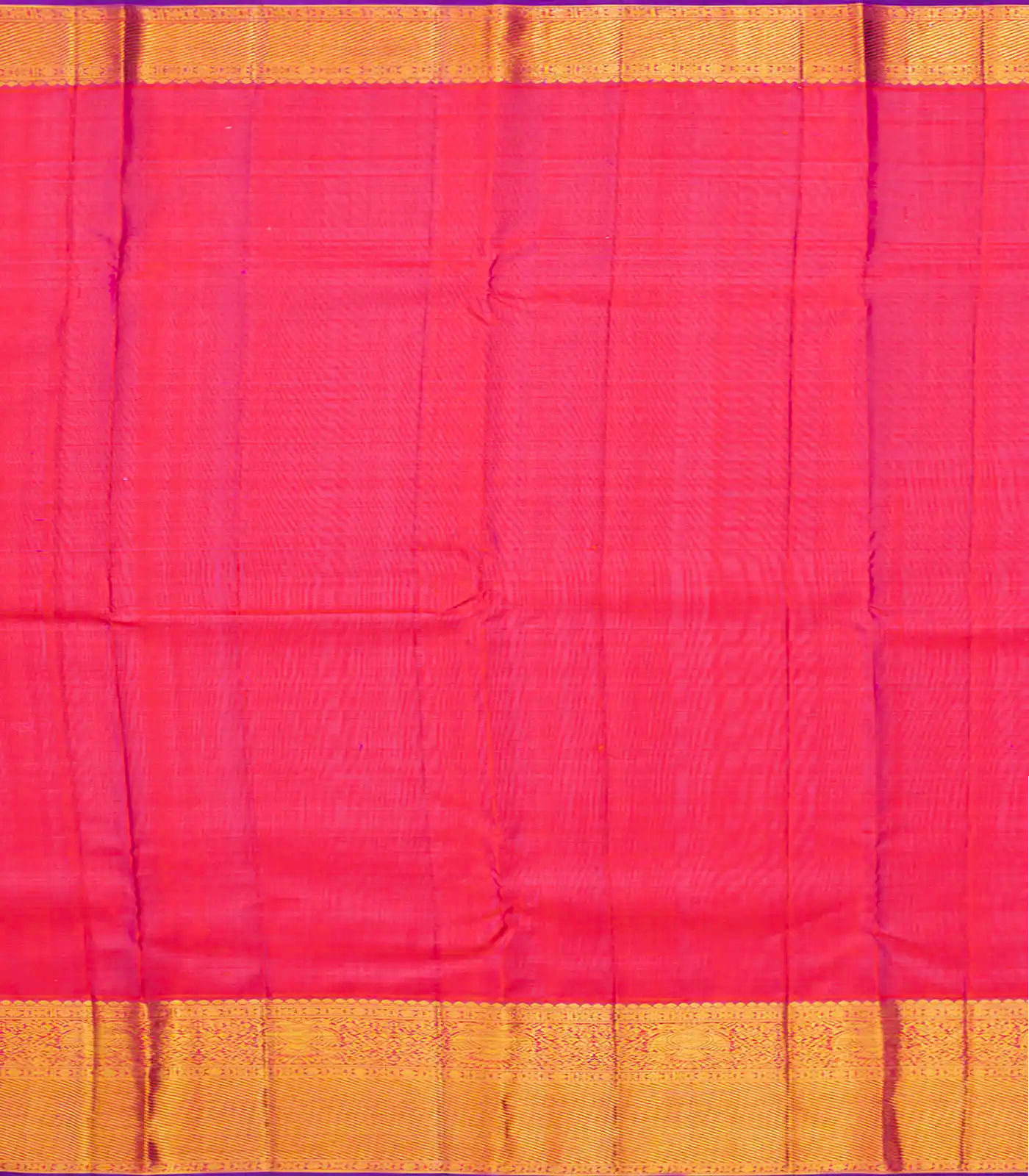 Yellow Handloom Kanchipuram Korvai Silk Saree With Zari Stripes-Yellow