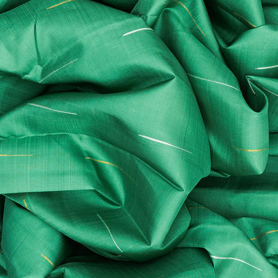 Aquamarine Handloom Kanchipuram Korvai Silk Saree With Jasmine Bud Motifs-Aquamarine