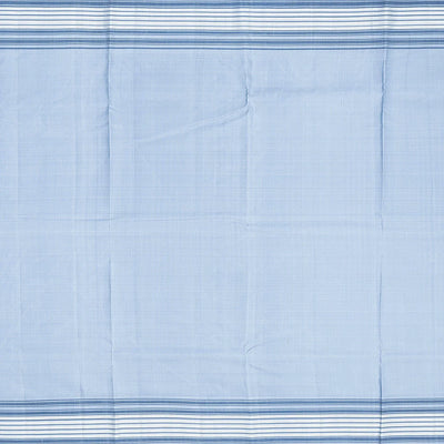 Aquamarine Handloom Kanchipuram Korvai Silk Saree With Jasmine Bud Motifs-Aquamarine