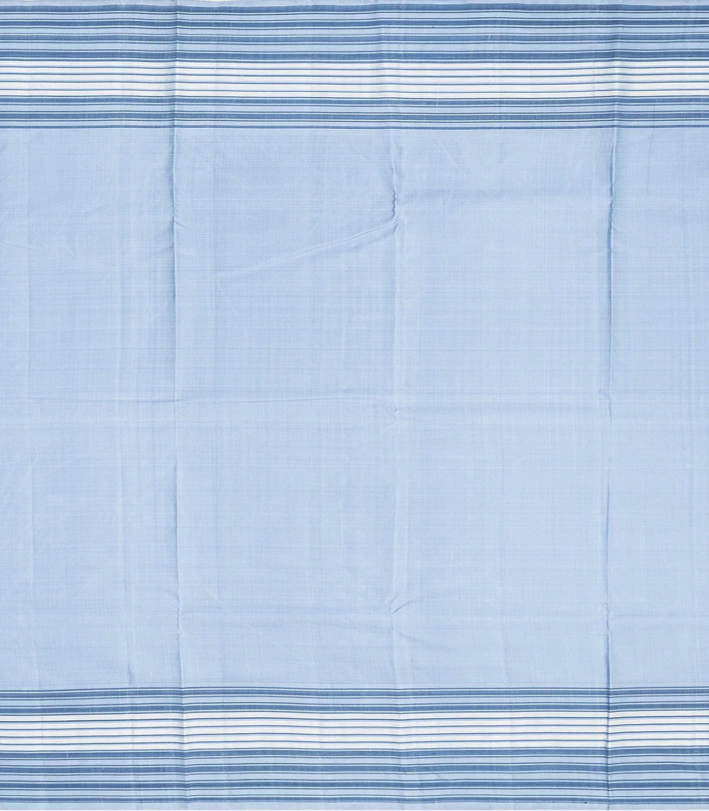 Aquamarine Handloom Kanchipuram Korvai Silk Saree With Jasmine Bud Motifs-Aquamarine