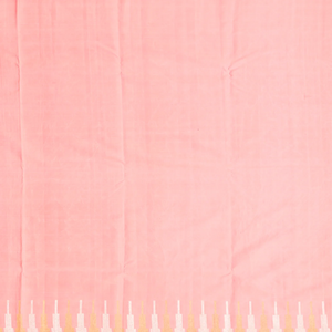 Light Peach Handloom Kanchipuram Silk Saree With Stripes-Light Peach