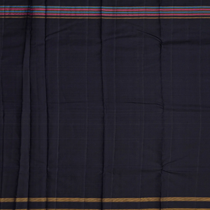 Light Green Handloom Kanchipuram Korvai Silk Saree With Black Border-Light Green