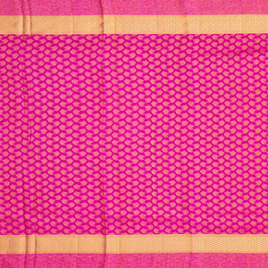 Green Handloom Kanchipuram Silk Saree With Meena Floral Motifs-Green