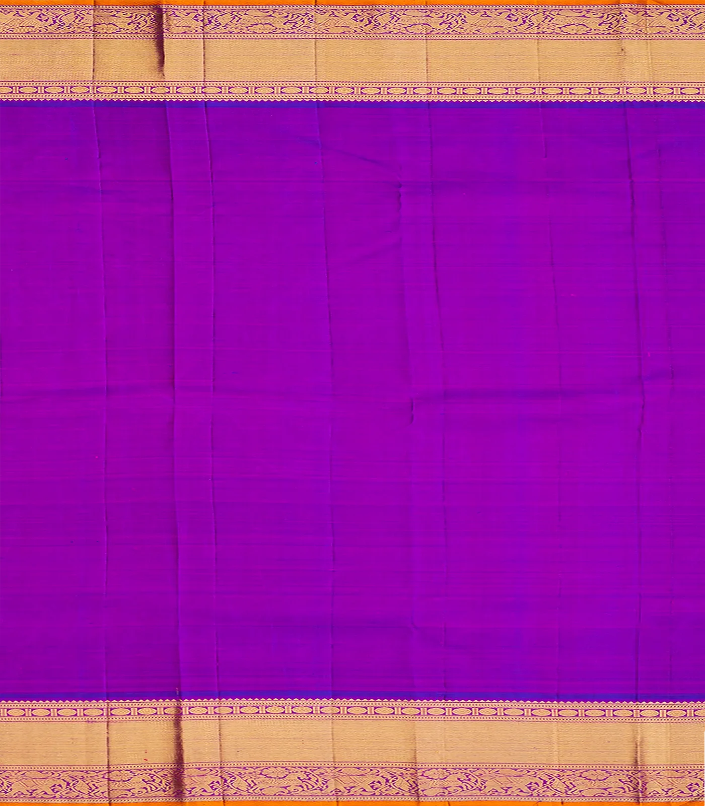 Turquoise Handloom Kanchipuram Korvai Silk Saree With Zari Checks-Turquoise