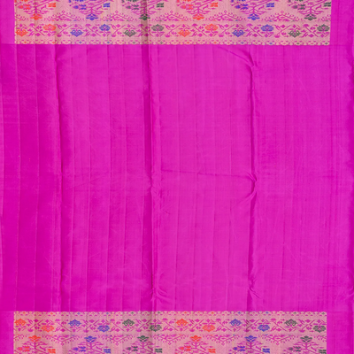 Yellow Handloom Kanchipuram Silk Saree With Meena Floral Motifs-Yellow