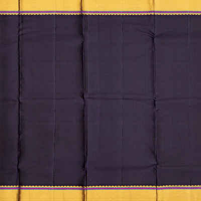 Cream Handloom Kanchipuram Plain Korvai Silk Saree-Cream