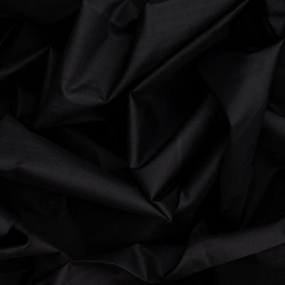 Black Handloom Kanchipuram Silk Saree With Mango Buttas-Black