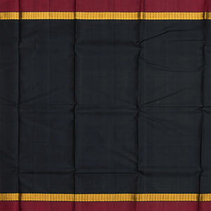 Yellow Handloom Kanchipuram Korvai Silk Saree With Checks-Yellow