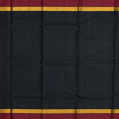 Yellow Handloom Kanchipuram Korvai Silk Saree With Checks-Yellow