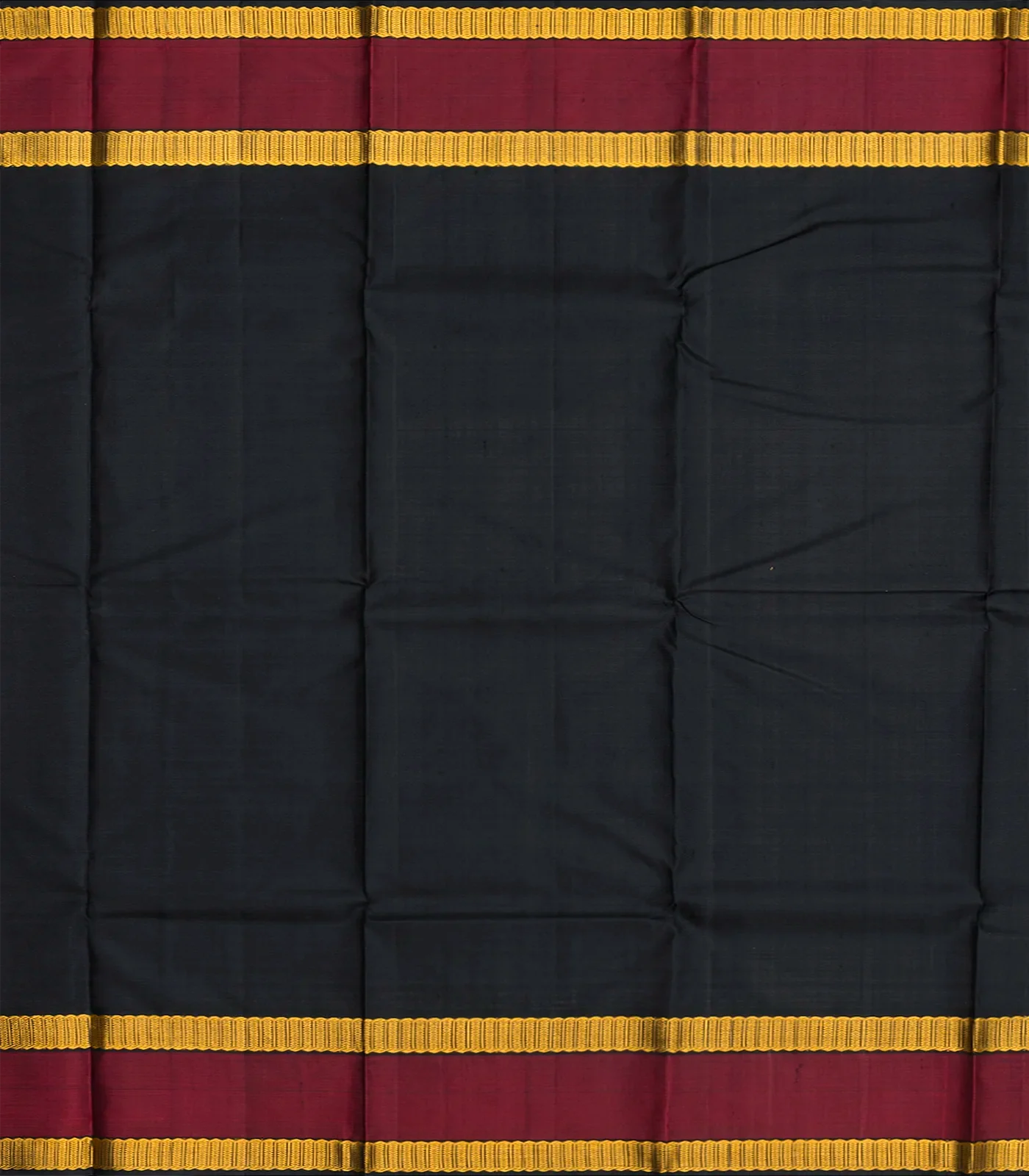 Yellow Handloom Kanchipuram Korvai Silk Saree With Checks-Yellow