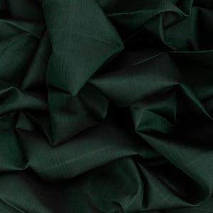 Bottle Green Handloom Kanchipuram Plain Silk Saree With Crimson Border-Bottle Green