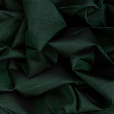 Bottle Green Handloom Kanchipuram Plain Silk Saree With Crimson Border-Bottle Green