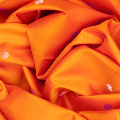 Mango Yellow Handloom Kanchipuram Korvai Silk Saree With Black Border-Mango Yellow