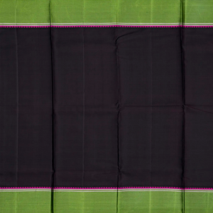 Mango Yellow Handloom Kanchipuram Korvai Silk Saree With Black Border-Mango Yellow