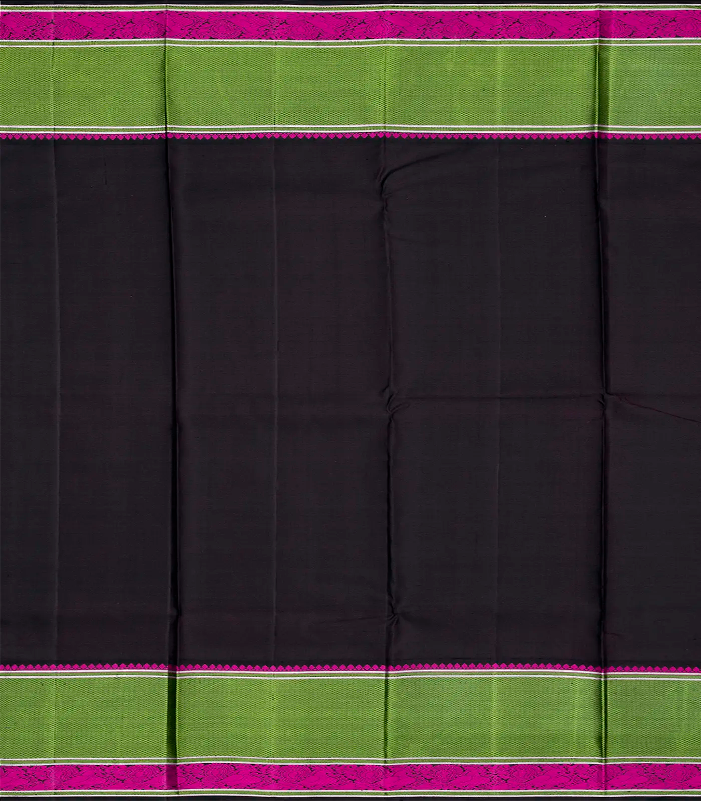 Mango Yellow Handloom Kanchipuram Korvai Silk Saree With Black Border-Mango Yellow