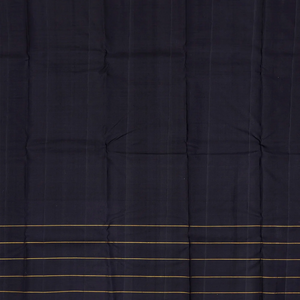 Orange Handloom Kanchipuram Korvai Silk Saree With Checks-Orange