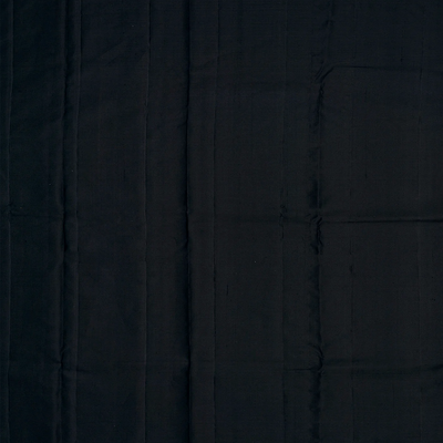 Grey Handloom Kanchipuram Silk Saree With Temple Motifs-Grey