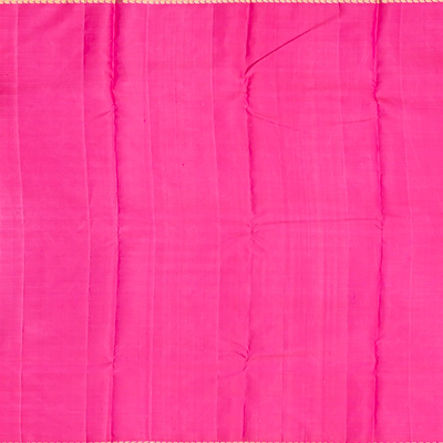 Pink Handloom Kanchipuram Silk Saree With Floral Buttas-Pink