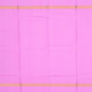 Maroon Handloom Kanchipuram Korvai Silk Saree With Pink Border-Maroon