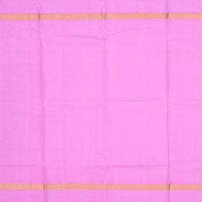 Maroon Handloom Kanchipuram Korvai Silk Saree With Pink Border-Maroon