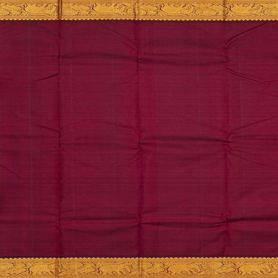 Lavender Handloom Kanchipuram Korvai Silk Saree With Kamalam Buttas-Lavander