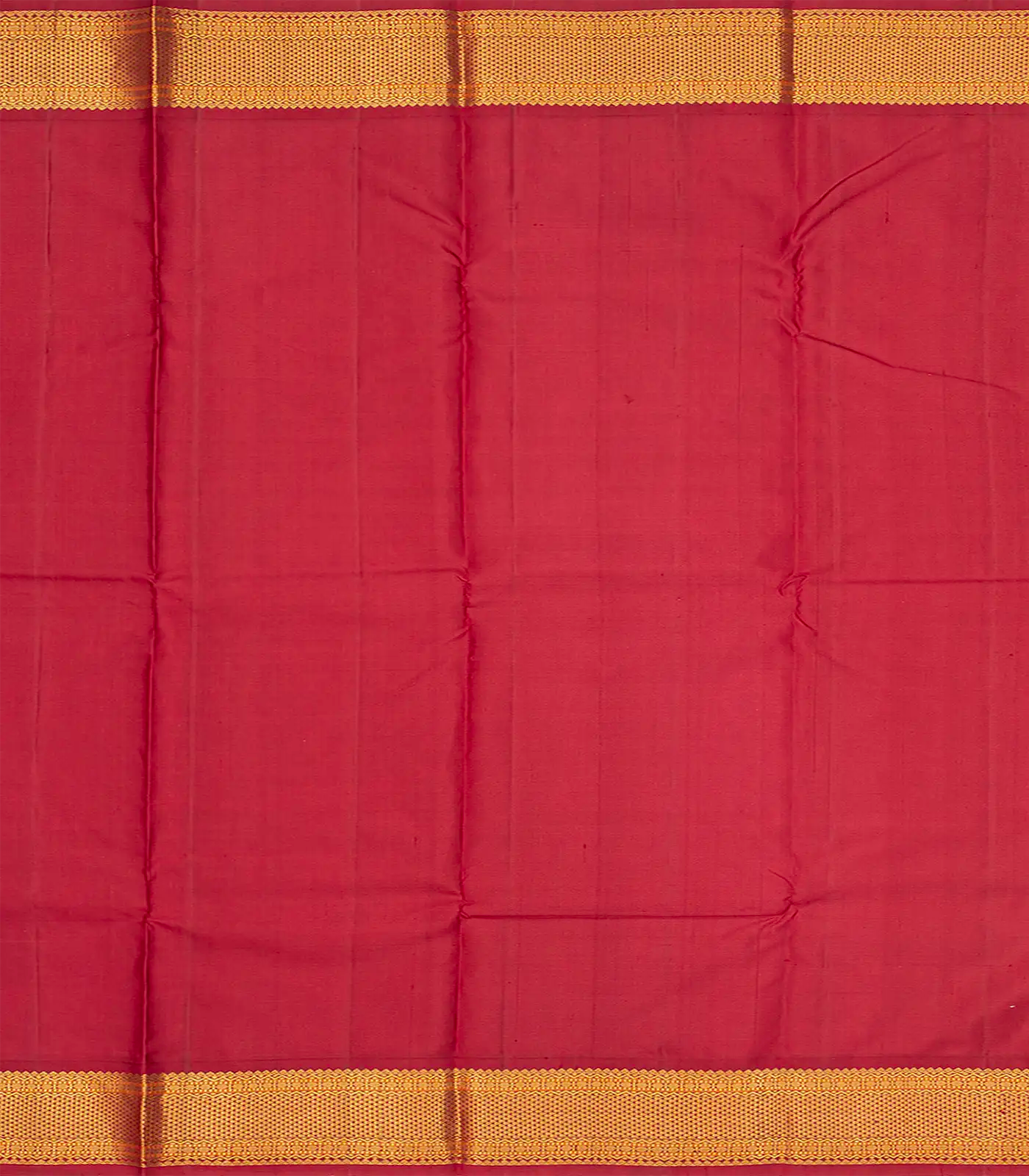 White Handloom Kanchipuram Korvai Silk Saree With Red Border-White