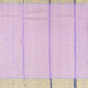 Lavender Handloom Kanchipuram Silk Saree With Floral Vine Motifs-Lavander