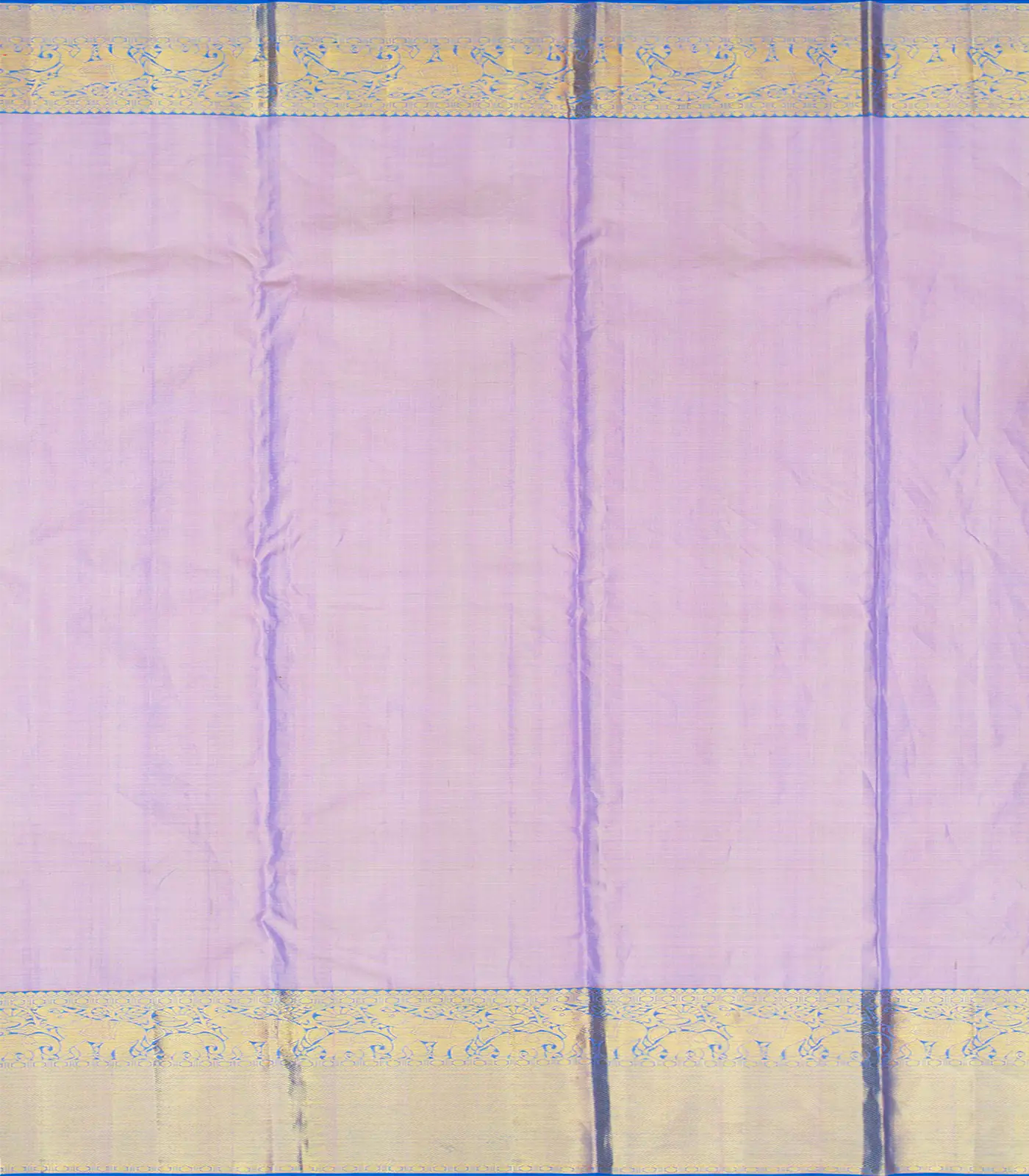 Lavender Handloom Kanchipuram Silk Saree With Floral Vine Motifs-Lavander