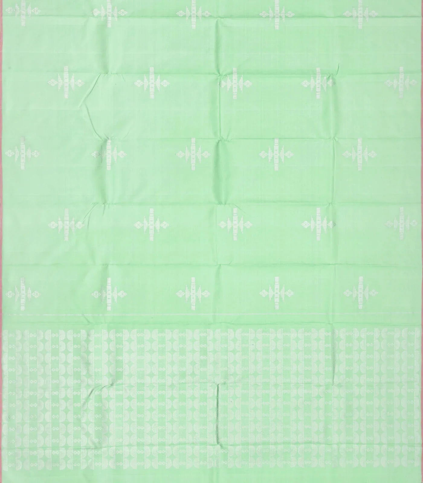 Pista Green Handloom Kanchipuram Silk Saree With Buttas-Pista Green