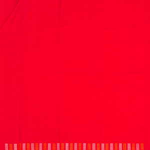 Red Handloom Kanchipuram Silk Saree With Floral Buttas-Red