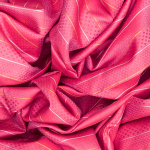 Peach Handloom Kanchipuram Silk Saree With Chevron Motifs-Peach