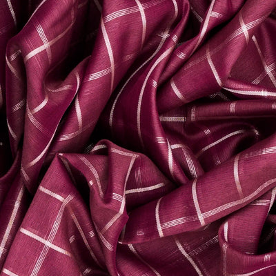 Dusty Pink Handloom Kanchipuram Silk Saree With Checks-Dusty Pink