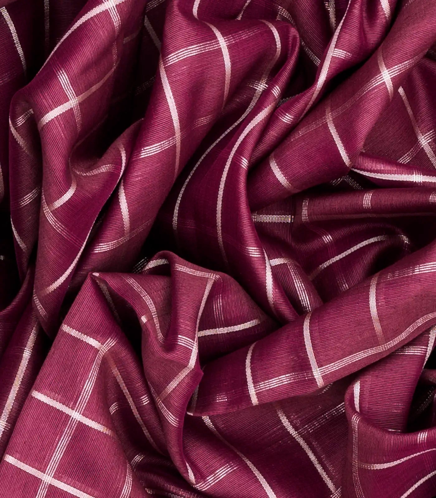 Dusty Pink Handloom Kanchipuram Silk Saree With Checks-Dusty Pink