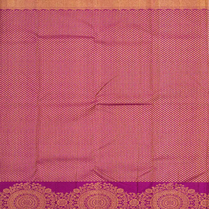Baby Pink Handloom Kanchipuram Silk Saree With Leaf Motifs-Baby Pink