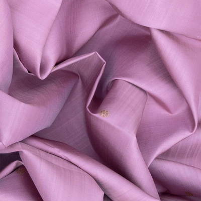 Lavender Handloom Kanchipuram Korvai Silk Saree With Kamalam Motifs-Lavander