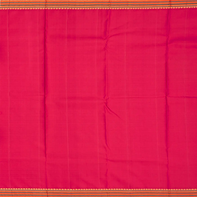 Lavender Handloom Kanchipuram Korvai Silk Saree With Kamalam Motifs-Lavander
