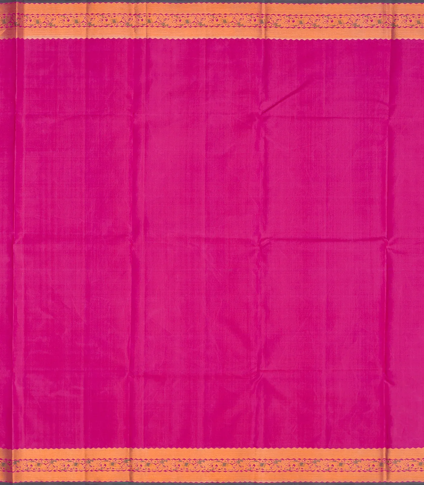 Hot Pink Handloom Kanchipuram Silk Saree With Floral Buttas-Hot Pink
