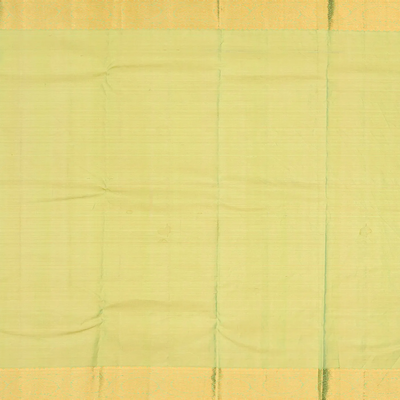 Pista Green Handloom Kanchipuram Silk Saree With Floral Vine Motifs-Pista Green