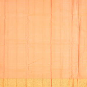 Peach Handloom Kanchipuram Tissue Silk Saree With Floral Motifs-Peach