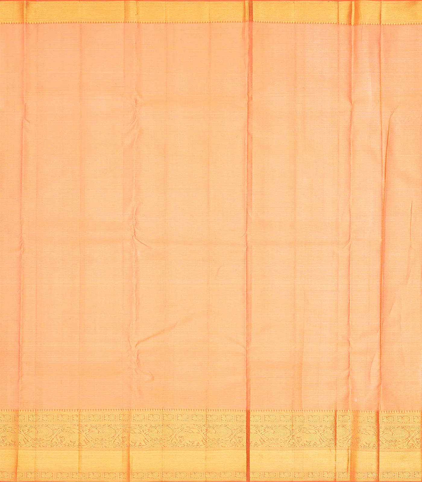 Peach Handloom Kanchipuram Tissue Silk Saree With Floral Motifs-Peach